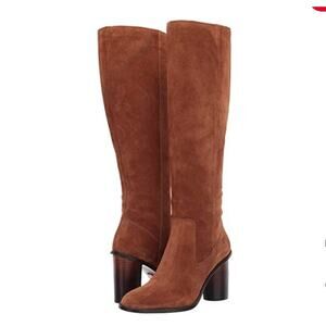 Coach Ombre Saddle Suede Heel Boot Round Heel Size 7.5